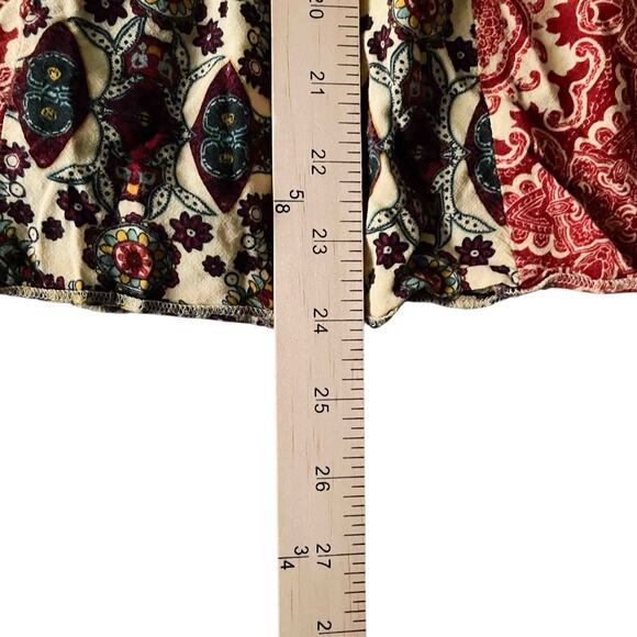 One World Women's Mandala Peasant Blouse Multicolor Mixed Print Rayon Size L - Picture 8 of 8